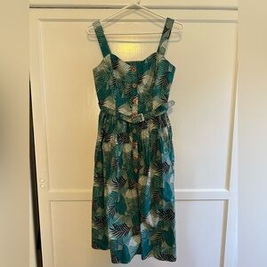 Collectif Tropical Teal dress. Size small 10 UK